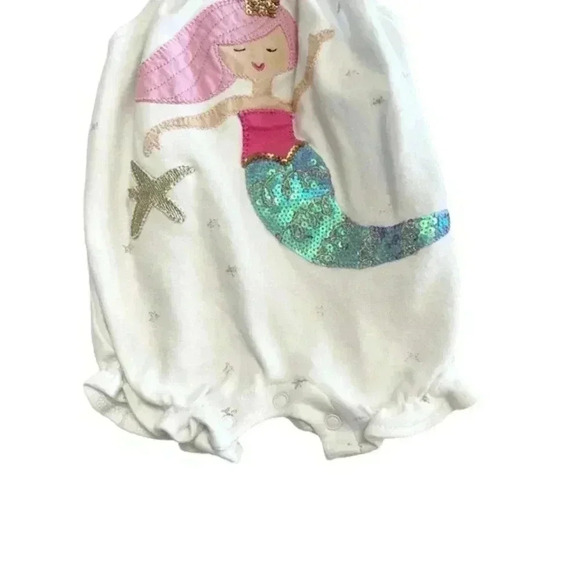 Mudpie Infant Girls Mermaid Bubble Romper Size 3-6 Months - Picture 3 of 9